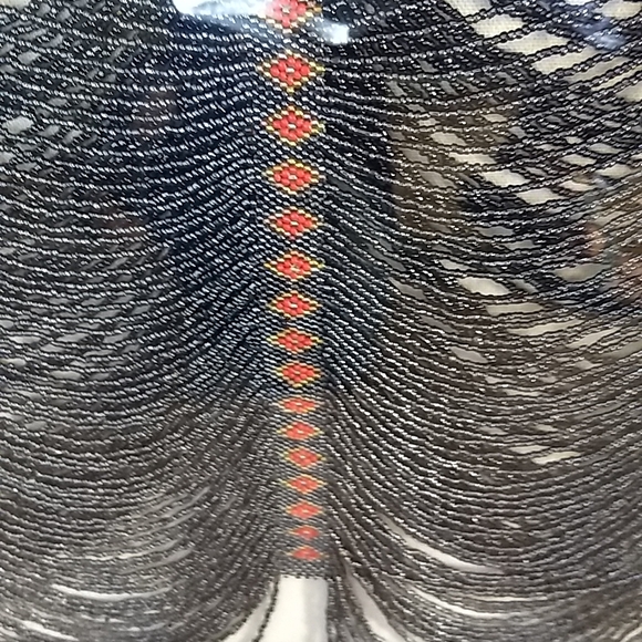 VINTAGE BEADED NECKLACE/SHALL COLOR BLUE - Picture 6 of 11